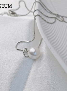 珍珠项链轻奢925颈链小众女士简约银饰锁骨链送闺蜜女友礼物