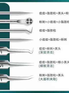 粉刺针去黑头细胞夹套装祛痘暗疮针镊子挤痘痘清洁工具黑头夹专业