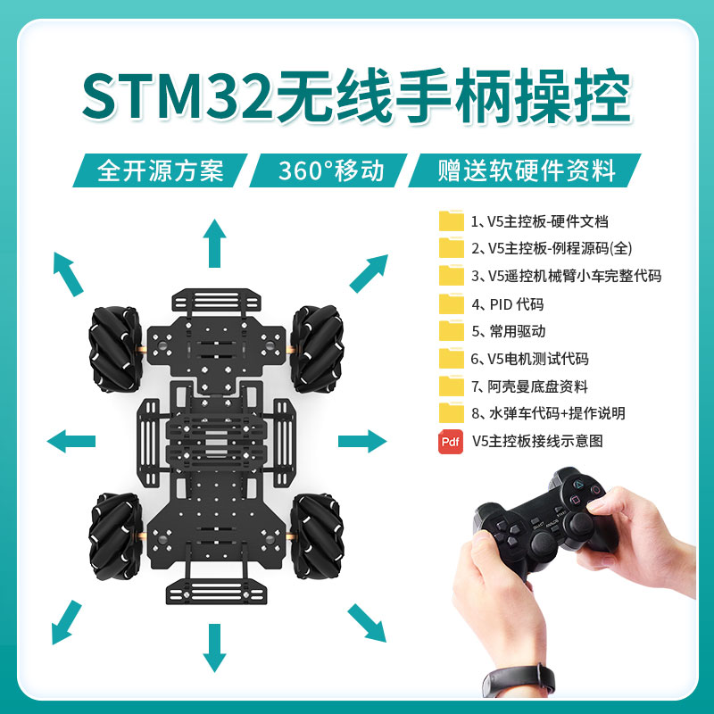 有方麦克纳姆轮底盘 四轮着地 悬挂智能车 ROS机器人 树莓派STM32 - 图0