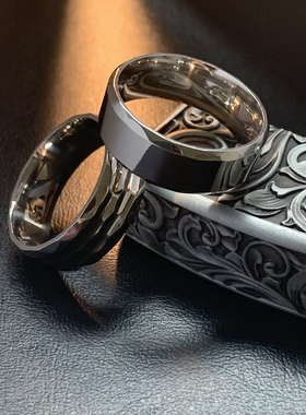 淬冰-锤纹清冷感钛钢戒指高级感