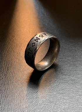 卢恩符文-系列古法钛钢戒指重工