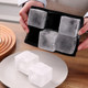 Silicone square frozen large ice cube mold with lid