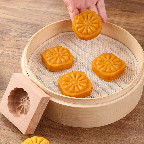 南瓜饼模具老式家常糯米饼绿豆糕工具木制点心酥南瓜油饼制作模具 - 图1