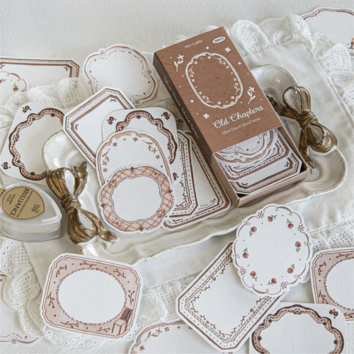 火柴盒便签 贴纸无声荒岛盐系复古手帐边框余白素材diy拼贴纸背胶 - 图3