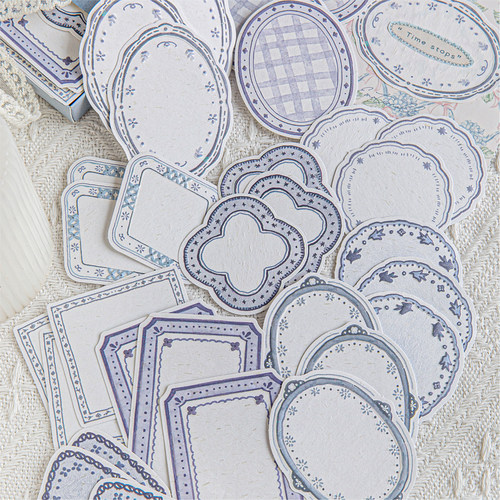 火柴盒便签 贴纸无声荒岛盐系复古手帐边框余白素材diy拼贴纸背胶 - 图0