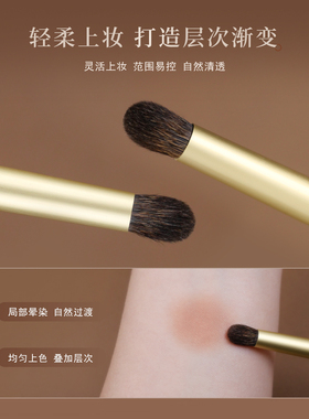 简左J69松鼠毛混马毛圆头眼影刷小号晕染刷动物毛细节化妆师专用
