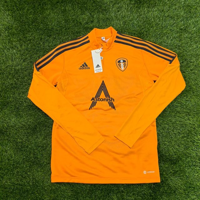 Leeds United 2223 half-zip player version football long-sleeved thumb button training suit hd2317 ht6672