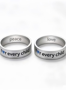 高品质新款peacelove内刻字母情侣对戒公益戒指寓意收藏纪念礼物