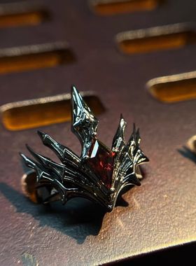 高品质现货王冠戒指永恩宝石冠军动漫角色游戏头饰调节指环