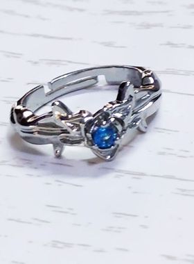 高版本新款新款尤吉欧戒指 刀剑蓝蔷薇神剑首饰指环