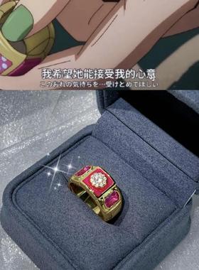 高品质新款斑sama Vintage复古风设计时尚求婚戒指生日礼物