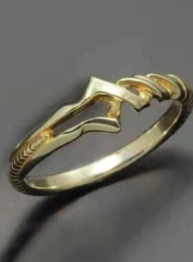 新款高品质时尚福音战士朗基奴斯枪个性百搭指环饰品