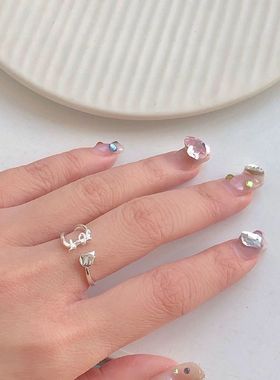 高品质现货新款檀健次同款贝斯简约应援粉丝炭火指环檀健次戒指