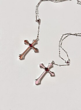 现货高版本魔鬼恋人小森唯十字架项链吊坠游戏动漫二次元锁骨链