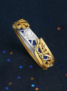 新款现货高版本神印勿忘我戒指龙星宇圣采儿情侣指环