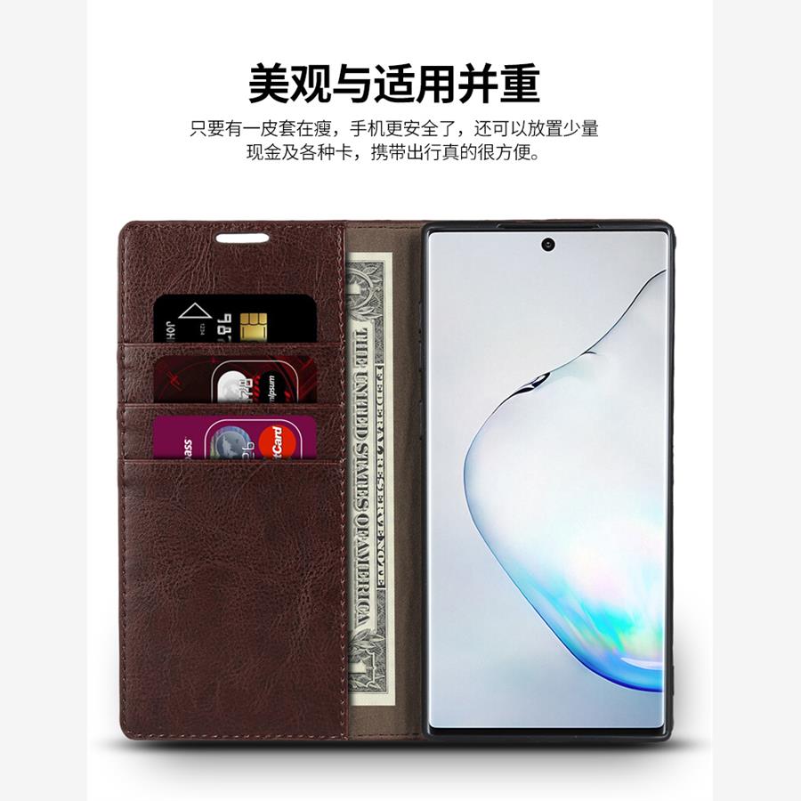 适用于三星note20 ultra真皮note20u手机壳SM-N9880牛皮套n20u男女翻盖防摔N9810保护套插卡槽高档galaxy - 图1