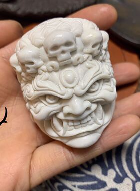 鹿角雕刻大黑天文玩单珠包邮