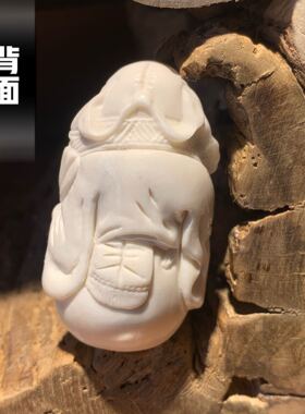 鹿角原料雕刻钟馗吊坠文玩包邮