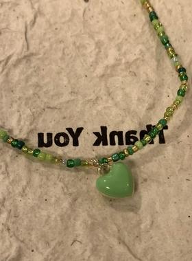 彩色爱心项链多巴胺女孩穿