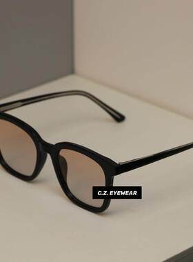 晚霞色偏光方形近视太阳镜