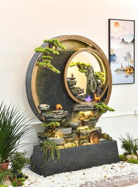 新中式水幕墙流水屏风户外庭院景观假山水景院子玄关客厅装饰摆件