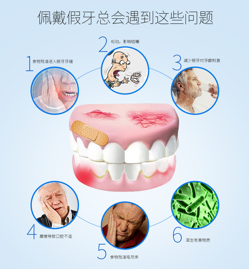 牙科雅克菱义齿安固膏40g口腔假牙齿固定粘着稳固剂活动齿合剂胶-图3