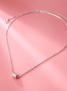 925银镶钻小蛮腰项链女百搭时尚