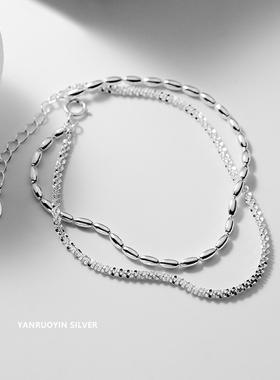 言若银多层手链纯银闺蜜礼物新款