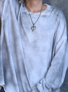 新款嘻哈风海神三叉戟男士项链挂链个性钛钢吊坠朋克霸气摇滚ins