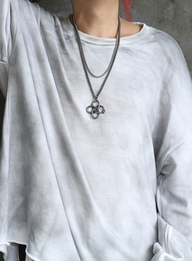 霸气超大响尾蛇缠绕男士项链个性钛钢吊坠朋克挂坠潮重金属生肖蛇