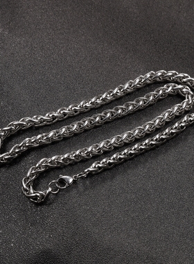霸气超粗龙骨链男士项链钛钢不掉色理发师个性发型师嘻哈潮男挂链