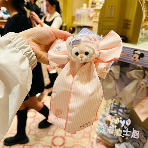 香港迪士尼2026达菲熊雪莉玫玲娜贝尔蝴蝶结发绳发圈卡通头箍发箍 - 图1
