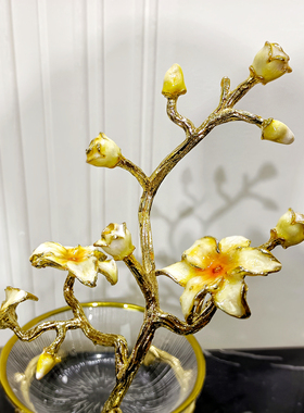 现代家用轻奢水果拼盘客厅茶几餐桌珐琅彩玻璃摆件糖果零食盘摆放