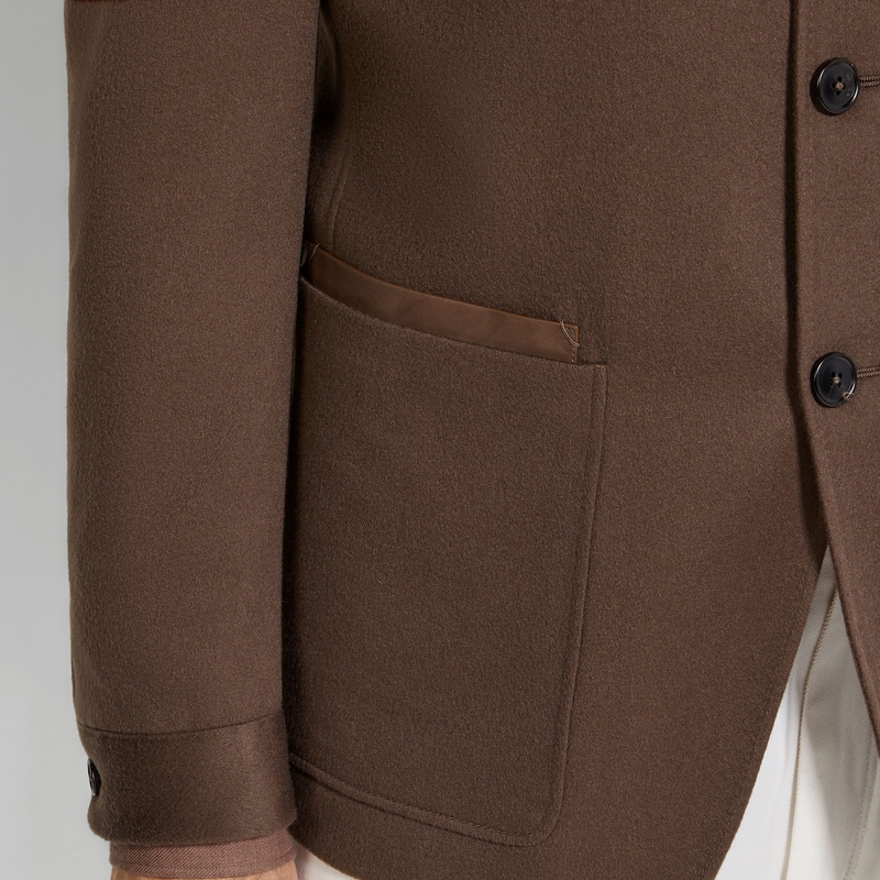 ZEGNA杰尼亚男装棕色Oasi Cashmere绿洲羊绒 Il Conte伯爵夹克 - 图2