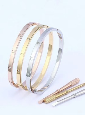 18K玫瑰金窄版卡加手镯