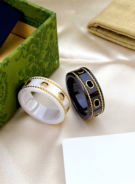戒指陶瓷个性潮流百搭情侣指环
