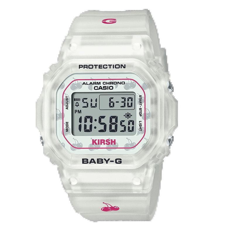 Casio Baby-G x Kirsh卡西欧联名女士防水夜光樱桃方形手表双表带 - 图3