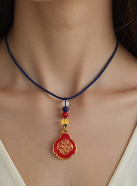 藏式纯铜真空镀金如意宝印章项坠