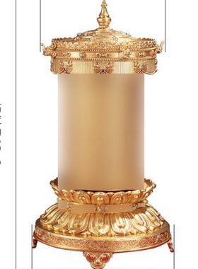 天珠浮雕电动转动轮树脂八吉祥