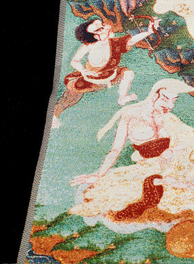 密勒日巴像丝线金线唐卡画芯挂画唐卡装饰画挂件