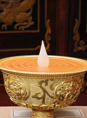 铜合金led德田磁吸充电插电子酥油灯真长明八吉祥佛前星隅供奉