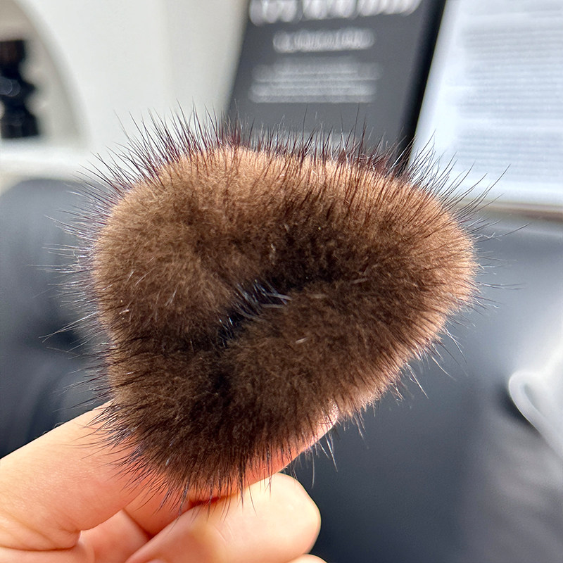 猫耳朵水貂毛绒发夹后脑勺半扎发卡头饰发抓夹子鲨鱼夹秋冬发饰女,淘宝优惠券,粉丝福利购,淘宝优惠卷