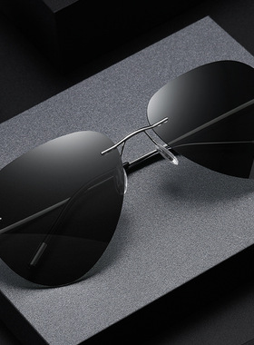 无框近视太阳镜男变色散光