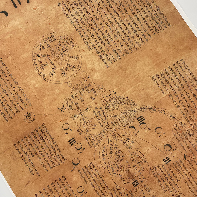 癖隐子《借假修真图》国画高清原大复制品毛笔书法练字帖长卷_虎窝淘