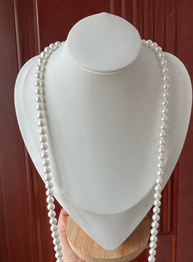 深海贝壳珍珠毛衣链多种戴法优雅气质小香风长短款秋冬款法式复古