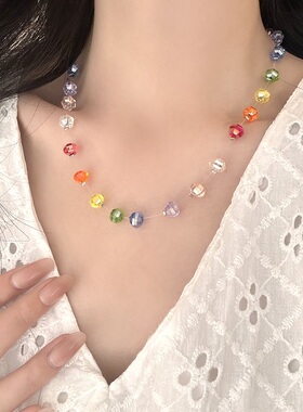 多巴胺炫彩串珠项链女