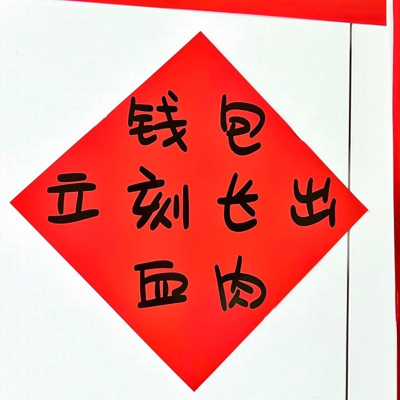 新年抽象当个事办搞笑对联新款春节宿舍房间学生卧室过年春联门帘 - 图0