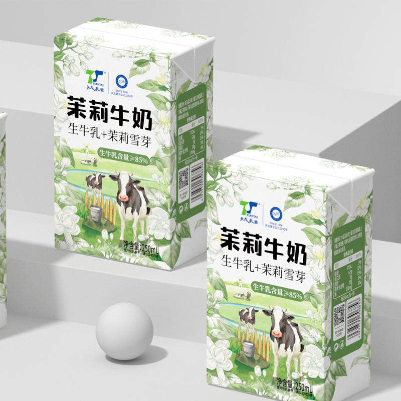【新品特惠】天太茉莉雪芽牛奶250ml*6早餐奶成人网红甜牛奶整箱