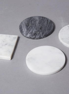 北欧大理石圆形杯垫样板间摆件