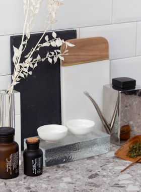 样板间厨房软装饰品石材托盘摆件